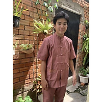 Đồ Lam Đi Chùa # Nam # Lãnh Tụ Thêu Túi Áo