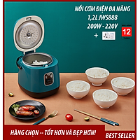 Nồi cơm điện đa năng mini JWS-888 nấu cơm, cháo, súp, làm bánh, ... 1,2L kiểu dáng Hàn Quốc
