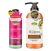 Combo Dầu Gội Tinh Chất Cà Phê Jie Fen (600ml) + Mặt Nạ Ủ Tóc Thảo Dược Jie Fen (250ml)