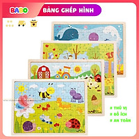 Đồ Chơi Bảng Ghép Hình trẻ em 60 Mảnh bằng Gỗ Babo Nhiều Chủ Đề Cho Bé từ 2-7 Tuổi