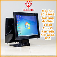 "Máy POS bán hàng SC-150AS - Hàng chính hãng (i5, 4G DDR RAM, 64G SSD, 15 inch, Black, 2 màn)