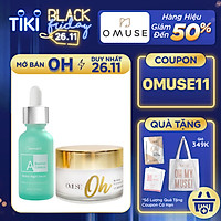 Kem dưỡng da O'Muse Oh So Glowy 50ml và Tinh chất Vitamin A - DermaDS Retinol Serum 30ml dưỡng trắng và phục hồi da