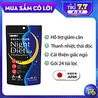 Trà đốt mỡ và kiểm soát cân nặng Night Diet Tea Orihiro Nhật Bản thải độc cơ thể, cải thiện chất lượng giấc ngủ gói 24 túi lọc JN-OR-NI01