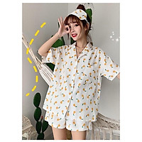 Đồ bộ nữ cộc tay pijama bộ mặc nhà dễ thương NL111