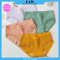 Bộ 5 Quần Lót Nữ Cotton Lót May Chống Viêm, Quần Chip Nữ Kháng Khuẩn Cao Cấp Thương Hiệu BAW NT739