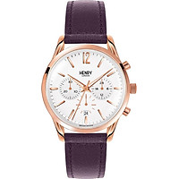 Đồng Hồ Dây Da Bò Henry London HL39-CS-0090 Hampstead (38.5mm) - Tím + Dịch Vụ Khắc Tên