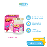 Tổ Yến Nguyên Chất Chưng Sẵn VPMilk True Nest Kids Vị Dâu (Hộp 1 lọ x 70 ml)