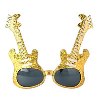 Prettyia Unisex Shiny Gold Violin Music Instrument Sunglasses Party Glasses