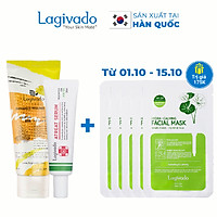 Bộ đôi serum giảm mụn, ngừa thâm Hàn Quốc Lagivado Dr. ATreat Serum 30 ml và tẩy tế bào da chết Radiance Peeling 50 ml.
