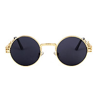 Gothic Steampunk Sunglasses Men Women Round Shades Sun Glasses UV400 Mirror Lens Eyeglasses