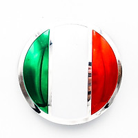 Sticker metal dán mâm xe hơi tròn 5.5cm - Cờ Ý