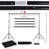 Bộ Phông Nền Chụp Ảnh Studio Đứng Với Túi Đựng Ghim Cài Và Phông Nền Không Dệt Trắng Đen Kích Thước 1.6m*3m Andoer