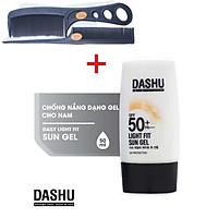 Kem chống nắng dạng Gel DASHU Daily Light Fit Sun Gel SPF50+ PA+++ 50ml, Tặng kèm combo 2 lược chải tóc to và bé