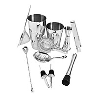11 PCS Cocktail Shaker Set with Boston Shaker Cup and 3 Different Strainers Stainless Steel Cocktail Mixology Kit with