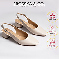 Giày nữ, giày cao gót slingback Erosska mũi vuông kiểu dáng basic gót vuông vững chắc cao 5cm - EL013