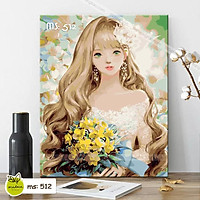 Tranh tô màu 40x50cm có khung ngày em đẹp nhất T512