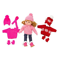 Doll Winter Clothes Outfits Knit Sweater, Gloves, Scarf, Hat, Pants and Snow Boot Set of 3 Item for 43cm 17'' inch Baby Doll Accessories Clothing