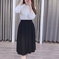Chân váy xếp ly to dáng dài M1
