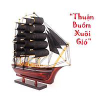 Mô hình thuyền buồm gỗ 25cm Đen