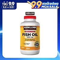 Thực phẩm bảo vệ sức khỏe Viên dầu cá Kirkland Signature Fish Oil 1000mg từ Mỹ, bổ sung Omega-3, DHA và EPA - 400 Viên