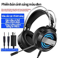 Tai nghe headphone H300 RGB phát sáng 7.1 âm thanh trầm kèm microphone chơi game màng bass kim lọai-