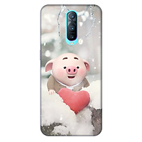 Ốp lưng nhựa cứng nhám dành cho Oppo RX17 Pro in hình Heo Con Mùa Đông