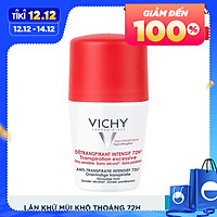 Lăn Khử Mùi Giúp Khô Thoáng Vùng Da Dưới Cánh Tay 72h Vichy Detransprirant Intensif 72h Transpiration Excessive (50ml)
