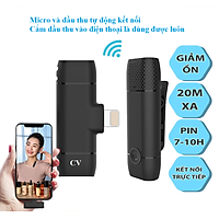 Micro Thu Âm Cài Áo Không Dây CV Chất Lượng Cao, chống ồn, livestream, Hát Karaoke quay video, ghi âm, Vlog, Chơi game, Học Online trò chuyện qua Zoom, Micro thu âm cho Điện Thoại, Máy Tính Bảng, Mic thu âm từ xa - Hàng nhập khẩu
