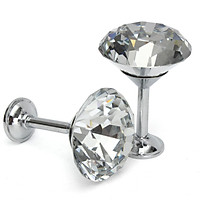 2Pcs 60mm Crystal Glass Curtain Tie Back Hold Backs Drape Hook Blind Holder