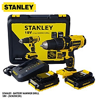Máy khoan động lực vặn vít 18V dùng pin Stanley SCH20C2K-B1 - Máy khoan pin khoan được gỗ, sắt, tường.