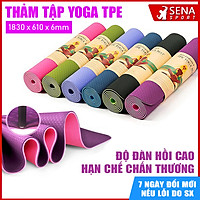 Thảm Tập Yoga 2 Lớp chất liệu TPE dày 6mm Bám và chống trơn cực tốt