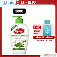 Nước Rửa Tay Lifebuoy Matcha & Lô Hội 500g Chiết Xuất Từ Thiên Nhiên Giúp Sạch Khuẩn Và Cân Bằng độ PH Trên Da