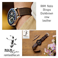 Dây nato da bò sáp ngựa điên cực chất cho Seiko 5 quân đội