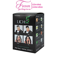 Dầu Gội Phủ Bạc Tóc Lich5 Thảo Dược Đen Tóc Chỉ Trong 5 Phút, An Toàn, Không Hóa Chất, Giữ Màu 3 - 4 Tuần, Hộp 10 gói mylovestore