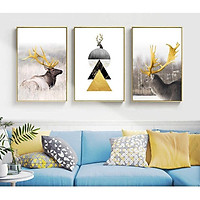 - Bộ 3 Tranh canvas giá xưởng - Tặng kèm đinh treo- Tranh treo tường thiết kế theo yêu cầu