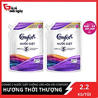 Combo 2 Nước giặt chống lão hóa vải Comfort hương Thời Thượng túi 2,2KG
