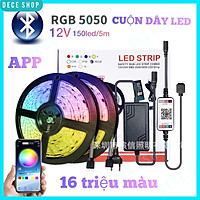 Cuộn dây đèn Led 5050 RGB 16 triệu màu điều khiển qua APP, nhấp nháy theo nhạc quẩy Tiktok