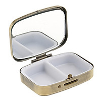 Travel Portable Vitamin Organizer Medicine Tablet Box Storage Case w/ Mirror