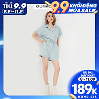 Jumpsuit nữ ngắn tay cánh dơi phối nơ eo GUMAC DB5114