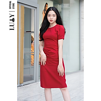 Đầm nữ thiết kế LUXY V27 cổ tròn đủ size từ 42kg - 65kg