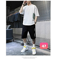 Đồ bộ nam đẹp MURADFASHION, Đồ thể thao nam trắng in chỡ đẹp thun co giãn bốn chiều cao cấp 2021 DBN47