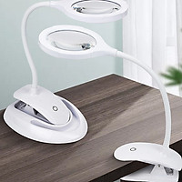 Kính lúp 5x-10x để bàn kiêm kẹp bàn đa năng thân uốn dẻo tích hợp đèn 3 mức độ sáng cao cấp M4 ( Tặng kèm 04 nút kẹp giữ đồ cố định ngẫu nhiên )