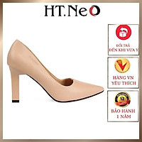 Giày bít cao gót, giày 9p da cao cấp HT.NeO da bò cao gót sang trọng lịch lãm cs164