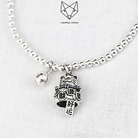Vòng Tay Bạc S99 CaoBac Silver Bi Charm Mèo Thần Tài May Mắn
