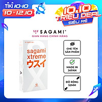 Bao cao su Sagami Superthin - Mỏng - Kiểu truyền thống - Hộp 10 chiếc