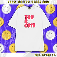 Áo thun unisex WRIGHT nam nữ Basic Logo U R Cute
