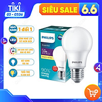 Bóng đèn LED Bulb PHILIPS Essential E27 - Tiết kiệm điện, Ánh sáng chất lượng cao - Hàng Chính Hãng