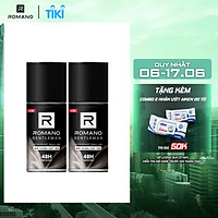 Combo 2 Lăn khử mùi Romano kháng khuẩn & khô thoáng cả ngày 50mlx2 Gentleman