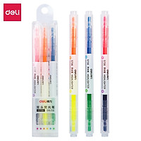 Bút highlight dấu dòng 2 đầu Deli - 3 cây 6 màu - nét trơn mượt, màu tươi sáng - 3 chiếc / Hộp - S736