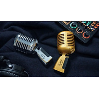 Micro Ami MS-007 - Micro karaoke sân khấu phong cách vintage (cổ điển) - Mic có dây chuyên dùng cho phòng trà, karaoke, livestream, thu âm chuyên nghiệp - Quay video, MV ca nhạc cực đẹp - Kết nối được hầu hết các thiết bị âm thanh - Dynamic microphone